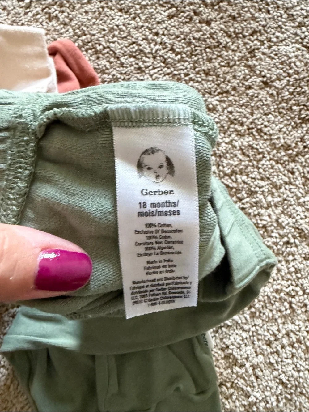 Boy toddler Mixed Cotton Jogger and pants - Green, Rust & Pattern size 18-24